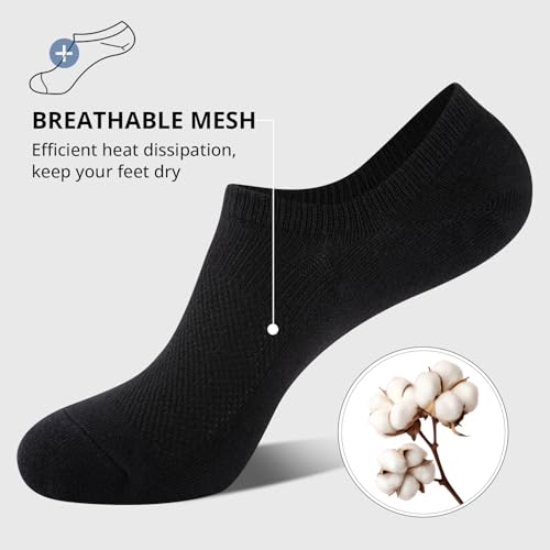 Heatuff No Show Socks Men Low Cut Ankle Short Cotton Casual Invisible Non Slip Socks (6/8 Pairs)4