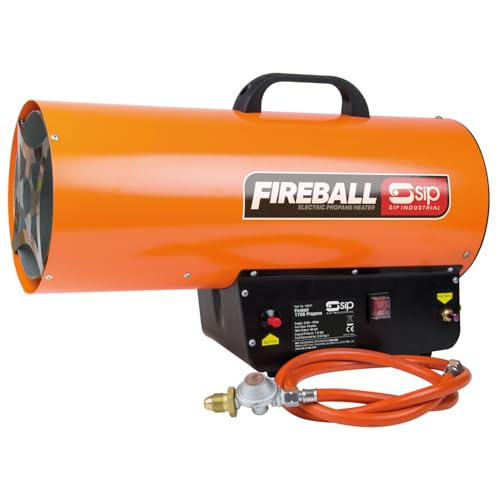 SIP FIREBALL 1706 Propane Gas Space Heater, Electric 230V, 50kW / 170,607 BTU/hr, 40,435ft³ Heating Area