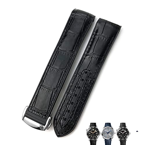 Bracelet de montre 20mm 21mm cuir caoutchouc Omega Seamaster 300