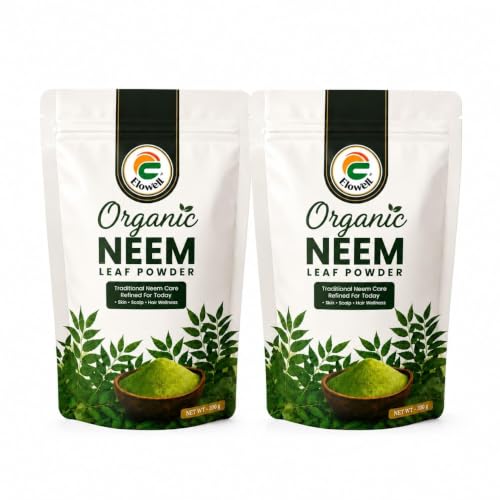 Image of Neem Powder Pack of 2 (200g Each), 100% Pure Neem Leaf, Azadirachta Indica for Face Pack, Skin Care, Hair Growth, Dandruff & Internal Consumption, Traditional Household Uses, Ayurvedic Vembu (Pack of 2)