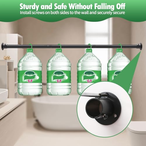 Image of Creatyi Heavy Duty Shower Curtain Rod (Black, 28 to 75 inch, Wall Mounted)