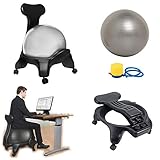 ♥ LEICHT ZU MONTIERENDE FUNKTIONEN: Grauer, pinker, grüner, blauer, gelber, roter und violetter Yoga-Ball. Die Kugel kann vom Stuhl entfernt werden. Der Gymnastikball besteht aus zähem Material.