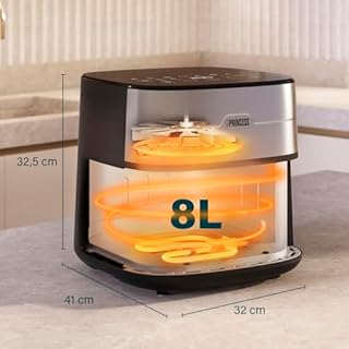 Princess Dual Heat Airfryer 8L XXL, Friggitrice ad aria con Doppio Elemento Riscaldante per una Cottura più Rapida e Risultati Croccanti, 15 in 1, Senza BPA e PFAS, 2000 W, 182280