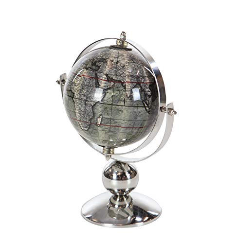 Deco 79 Stainless Steel Globe, 8" X 5" X 9", Silver #TOP4