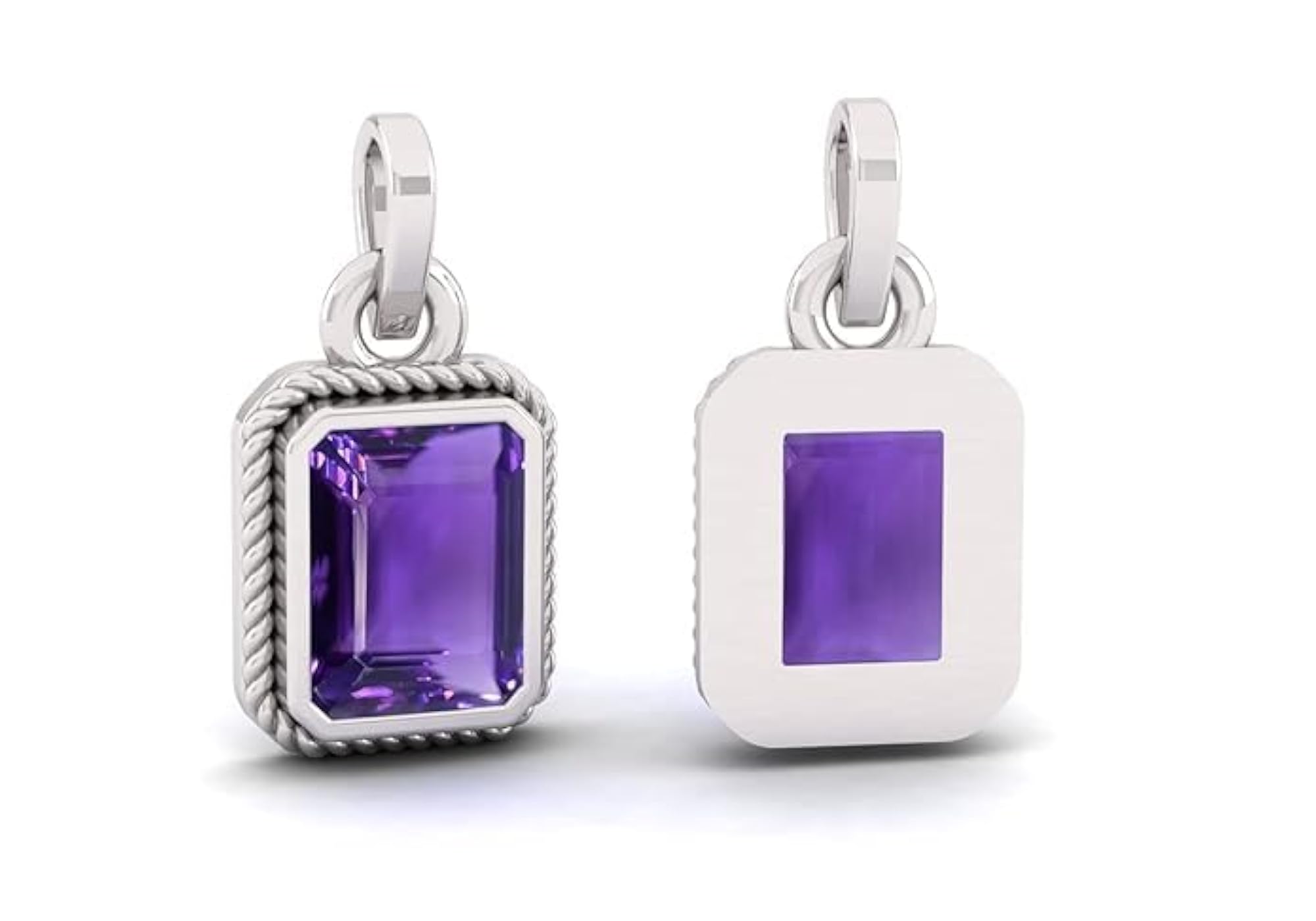15.00 Carat Natural Katela Amethyst Silver Plated Pendant