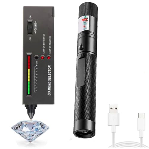 Diamond Tester,High Accuracy Diamond Tester Pen and Diamond Torch Jewelry Diamond Tester Kit Professional Diamond Selector for Novice and Expert, Thermal Conductivity Meter (Battery Included)