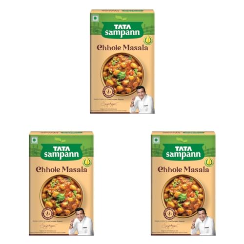 Image of Tata Sampann Chhole Masala with Natural Oils, 100g, Chole Masala Powder, Crafted by Chef Sanjeev Kapoor, With Chef's Exclusive Tip, Rich Aroma & Flavour (Pack of 3)