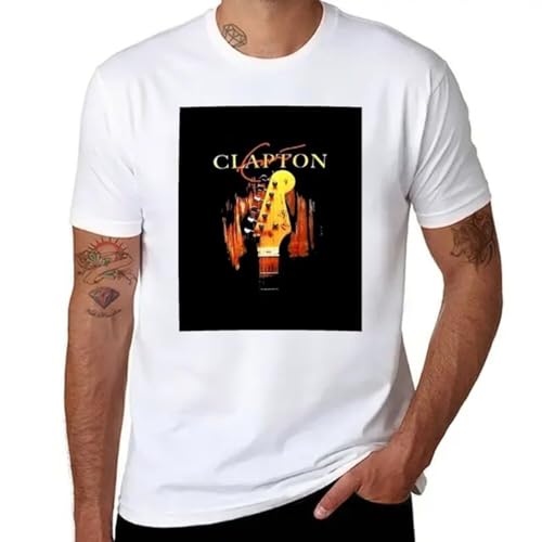 Gitar Clapton T-Shirt Man Clothes Cute Tops Mens Graphic t-Shirts hip hop White 3XL
