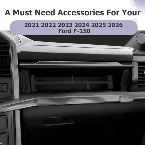 Image of LUWU Glove Box Organizer Compatible with 2021-2025 2026 Ford F150 Accessories Passenger Side Storage Divider Partition Insert Box Glove Storage Compartment Organizer Tray ABS Materials