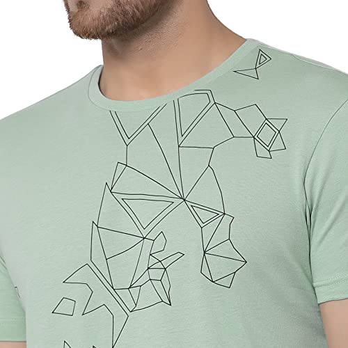 Image of Red Tape Men Pastel Green Round Neck T-Shirt