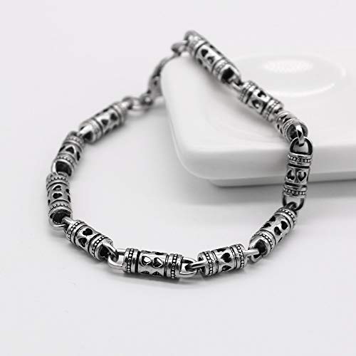 Vintage Men100% 925 Sterling Silver Bracelet Punk hip-hop male Solid pure silve 7-8 inches Chain Hand catenary Jewelry4