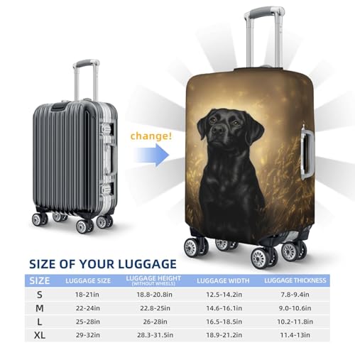 Black Labrador Retriever Elastic Travel Luggage Covers Dustproof Scratch-Resistant Suitcase Protector Fit 22-24 Inch4