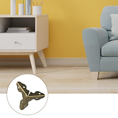 Image of METALLIXITY Box Corner Protectors Decorative(19mm /0.75 inch) 4Pcs, Metal Wood Case Edge Guard - for Furniture Table Wood Case, Bronze