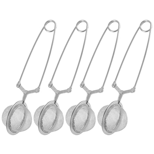 4PCS Boule à Thé, Boule A The Inox Avec Pince Pour Infusion The En Vrac Infuseur The Reutilisable Passoire Inox Alimentaire Pour The Herbes Epices Et Infusions Quotidiennes