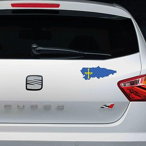 Pegatina vinilo impreso Asturias 19x7cm