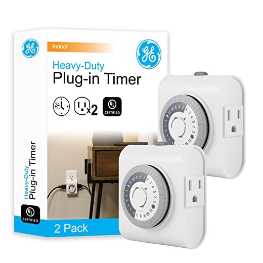 GE 24-Hour Heavy Duty Indoor Plug-in Mechanical 2 Pack, 2 Grounded Outlets, 30 Minute Intervals, Daily On/Off Cycle, for Lamps, Seasonal Lighting, Holiday Decorations, 46211 Timer, Gray/White, 2 Count
