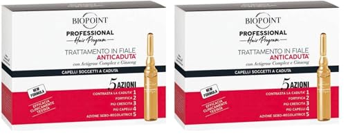 Biopoint Professional Hair Program Trattamento Fiale Anticaduta, Arricchite con Ginseng e un blend di Cellule Staminali Vegetali per capelli soggetti a caduta, 10 Fiale da 7 ml (Confezione da 2)
