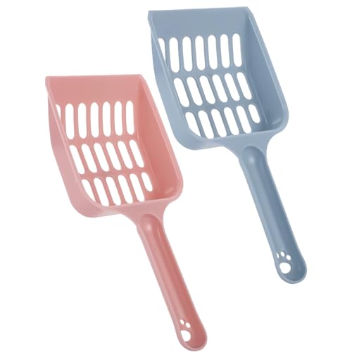 Ginddy 2 Pcs Cat Litter Scoops,Sturdy PP Poop Scoop for Cat Litter Tray with Ergonomic Handle | Litter Scoop, Cat Poop Scoop & Plastic Scoop Set for Easy Cleaning