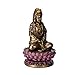 Pacific Giftware 3.4 Inch Hand Painted Resin Small Sitting Lotus Kuan Yin Statue, Bronze