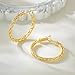 Amoxos 14K Gold Hoop Earrings for Women Trendy Thick Twisted Hoops Earring Fine Weave Design 14K Gold Earrings for Womens Hypoallergenic Earrings Jewelry for Women 30MM