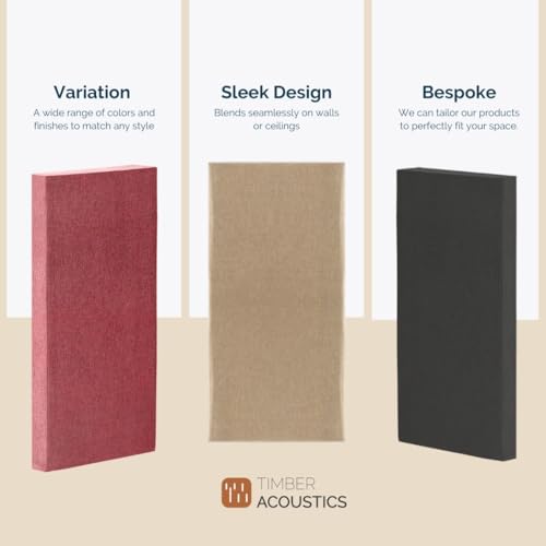 Image of Timber Acoustics | Sound Absorbing Panels | Sound Proofing for Room | Rockwool | German Pine | | Noise Absorber for Home | Room Acoustics & Soundproofing | 2' x 4' x 3 inch [SET OF 3] NRC > 0.90 (Beige)