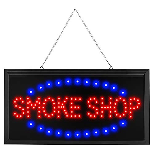 Chenxi Led Neon Smoke Shop Business Open Store Signs E-Vape E-Liquid Sign Board Indoor (48 X 25 Cm, Smoke Shop) #TOP6