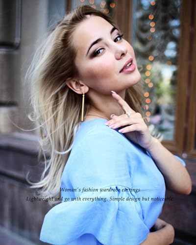 Long Vertical Bar Drop Dangle Earrings 18K Gold Plated/Silver Filled Earrings Minimal Bar Earrings Dainty Geometric jewelry for Women4