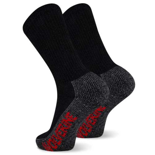 Wolverine Men's Steel Toe Cotton Work Boot Crew Socks with Durable Cushioning (2 Pairs)2