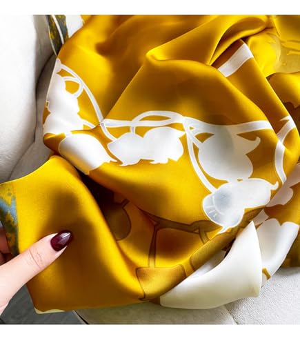Image of ZDMHSH Fashion Scarves Scarf 100% Silk Feeling Scarf Silk Like Scarves Long Lightweight Sunscreen Shawls for Women
