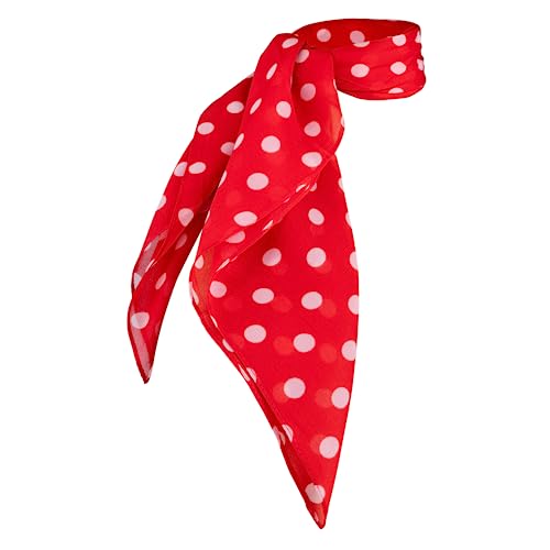 Hip Hop 50's Shop 1950s Chiffon Scarf Square Vintage Retro Sheer Neck Hair Tie Women Girls Red Polka Dot (Red Polka Dot 20')