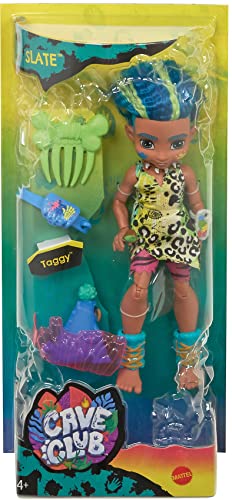 Cave Club Slate Poupée articulée préhistorique avec dinosaures et accessoires