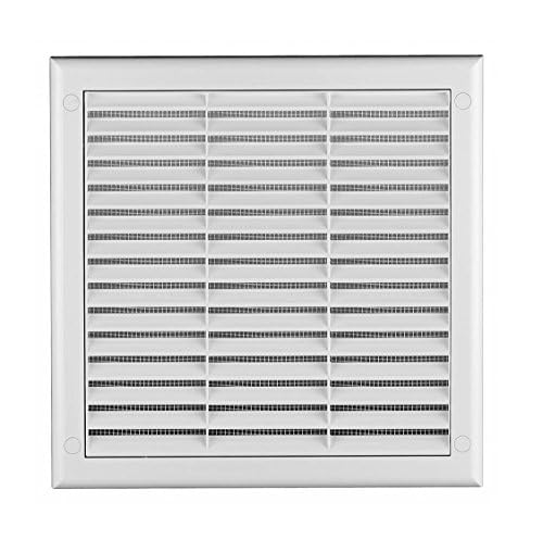 Air Vent Grill 190mm x 190mm with Adjustable Shutter and Fly Screen/Net/Mesh Ducting Ventilation Cover TK2