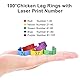 100 Pack Hühnchen Identifikation Beine Ringe, Chicken Tags für Legs Geflügel Bands Clip On Leg Rings für Hühner, Enten, Hühnchen, Goose(5 Farben,20mm)