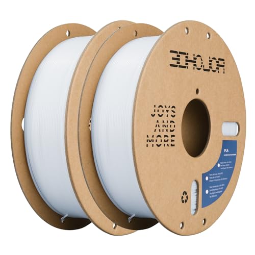 Image of 3DHoJor PLA Filament 1.75mm,3D Printing Filament,1kg*2 Cardboard Spool, Fit Most FDM 3D Printer,Dimensional Accuracy + /- 0.03 mm,Vacuum Packaging-2Pack Cold White