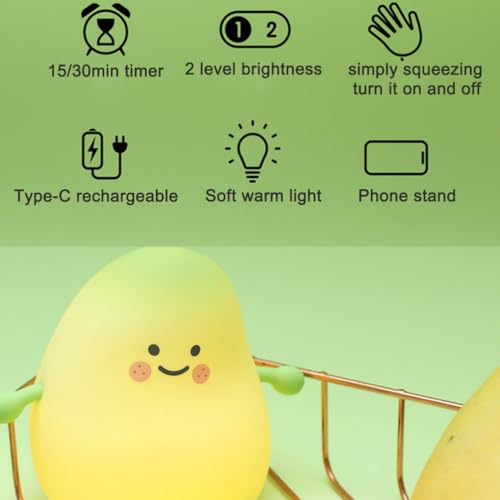 Lámpara de noche infantil con forma de mango, recargable miniatura 4