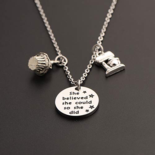 CHOORO Baker Gift Baking Charm Bracelet She Believed She Could Wire Bangle Pastry Chef Gift For Her3