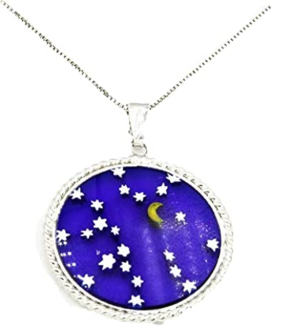 Verre de Murano authentique en Murrina Millefiori, le cadeau idéal avec sa chaîne en argent