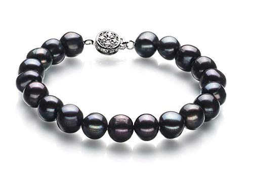 Kaitlyn Black 8-9mm A Quality Freshwater 925 Sterling Silver Cultured Pearl Set For Women3