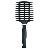 KareCo Oval Vent Brush, Dual Natural Boar Bristles And Soft Nylon Ball Tipped Pins, Vented, Ergonomic Grip, Black Color