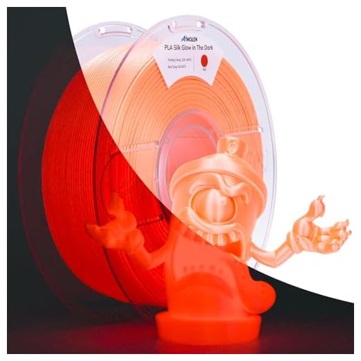 AMOLEN Glow in the Dark PLA Filament，Shiny Silk & Glow 3D Printer Filament PLA Glow Filament 1.75mm Orange-Red, Best with UV Lamps, Dimensional Accuracy +/- 0.02 mm 1KG(2.2lb)