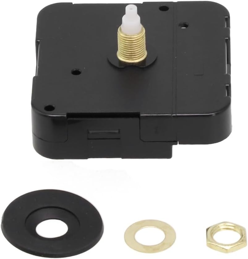 Quartz Clock Movement Kit DIY Clock Repair – Silent 3-Hand Mechanism with 7 Spindle Sizes (8mm to 31mm), 1.3–1.7V, ±30 Sec/Month Accuracy, & – Replacement Home, Desk & Craft Clocks(17mm)
