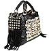 Fashion Rhinestone Bag for Women Leather Top-Handle Satchel Handabgs Large Capacity Tassel Tote Bag Shoulder Messenger Bags (Black)