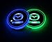 2pcs LED Car Cup Holder Lights for Mazda, 7 Colors Changing USB Charging Mat Luminescent Cup Pad, LED Interior Atmosphere Lamp