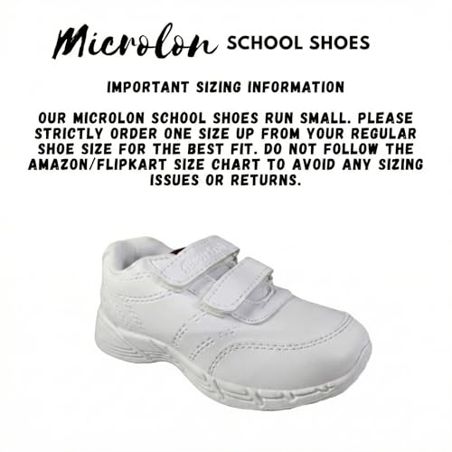 Image of Microlon Unisex School Uniform Shoes - Black and White