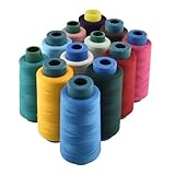 12 Color Sewing Machine Thread 40S/2 2500 Yard Per Overlock Cone Polyester Sewing Threads for Sewing Quilting Machines, DIY Sewing, Hand Embroidery, Serger