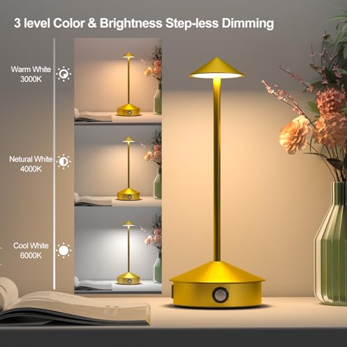 Apspow LED TABLE LIGHT Cordless Table Lamps Set Of 2, Portable Led Desk Lamp, 6000Mah Battery Operated Lamp, 3 Level Brightness Rechargeable Lamp With Modern Design, Table Light For Home Office/Bedroom/Living Room/Outdoor thumb #2