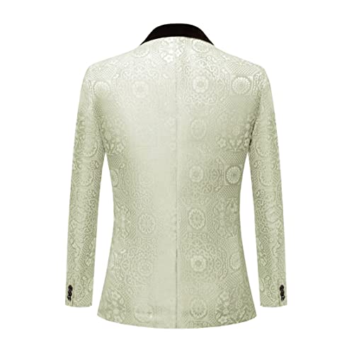 Men's Luxury Partten Printed Suit Shawl Lapel Blazer Pants Fashion Slim Fit Wedding Tux2