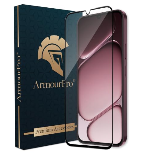 Image of ArmourPro Tempered Glass for OnePlus N6x - 9H Screen Protector with Black Border, Anti Scratch, Edge-to-Edge Coverage, HD Clarity, Smooth Touch, Case Friendly | Black