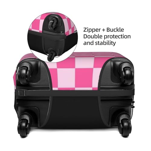 Pink Pastel Checkered Travel Luggage Covers For Suitcase Elastic Suitcase Protector Anti-Scratch Spandex Baggage Covers Fits 18-32 Inch Luggage X-Large4