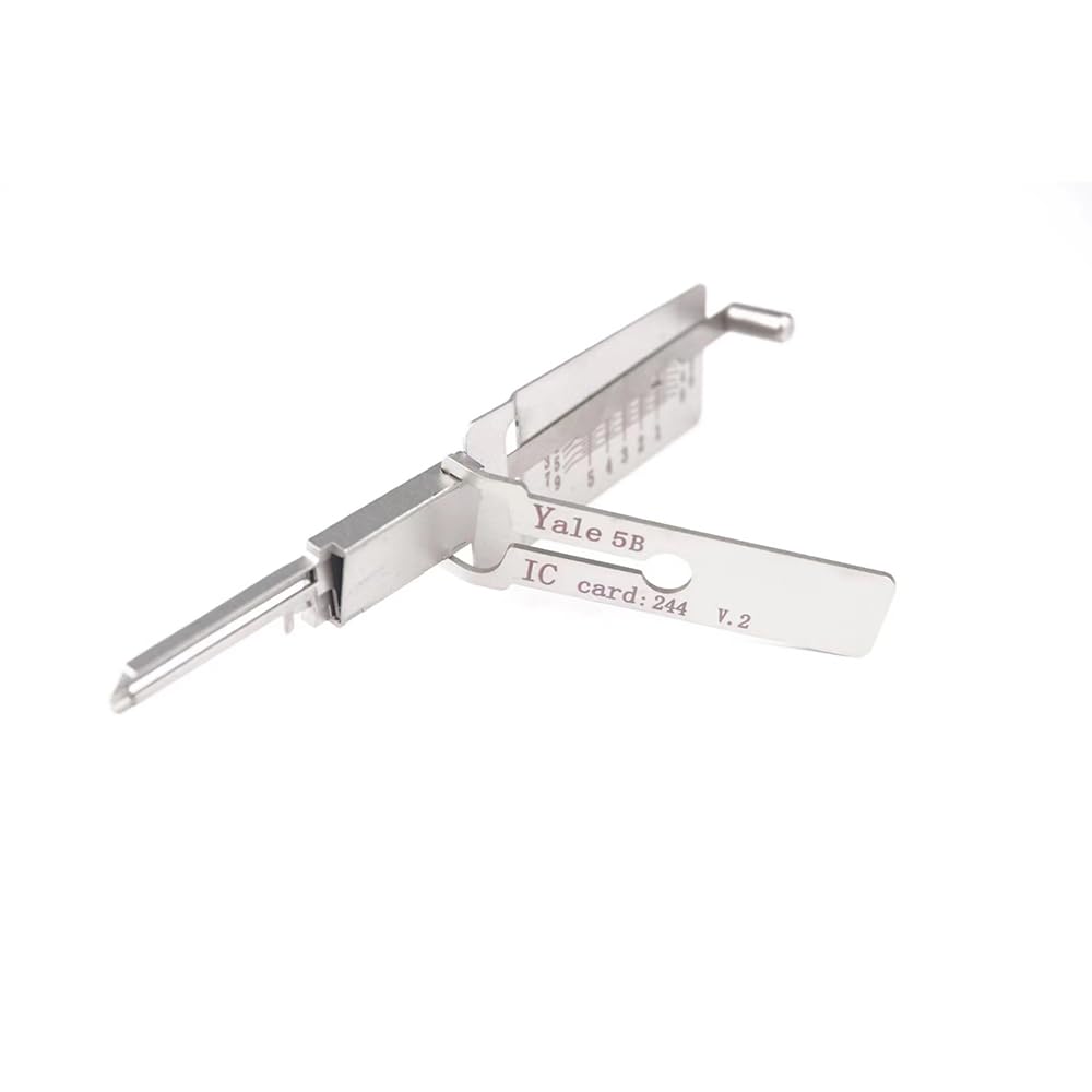 Rlokk Silver Lock Pick And Decoder Locksmith Tool For Yale Locks, 2 In 1 Lock Picking Tool, Door Lockpick Kit (Yale-5-B)
